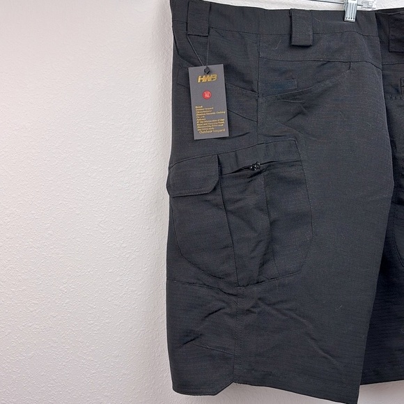 NWT tactical poly cotton lightweight mid thigh black shorts - Picture 3 of 7